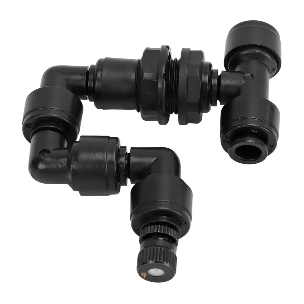 Misting Nozzle Reptile - PP製爬虫類用ミスト噴霧器、調整可能なノズル、黒色ミストノズル、湿度制御、1/4インチクイックフィットポート、水槽用ミストスプリンクラー