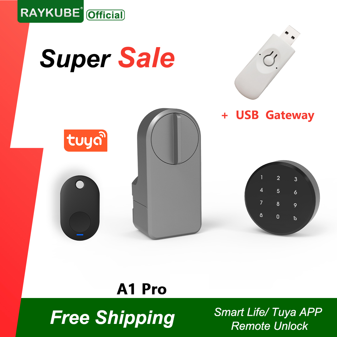 Glass Door Hinge - RAYKUBE A1 Pro Tuya BEL スマートドアロックセット