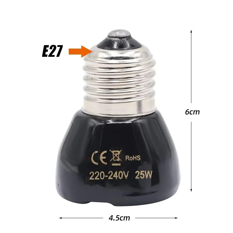 25/50/75/100W E27 ブラック赤外線セラミック - Ceramic Heat Emitter のレビューと価格