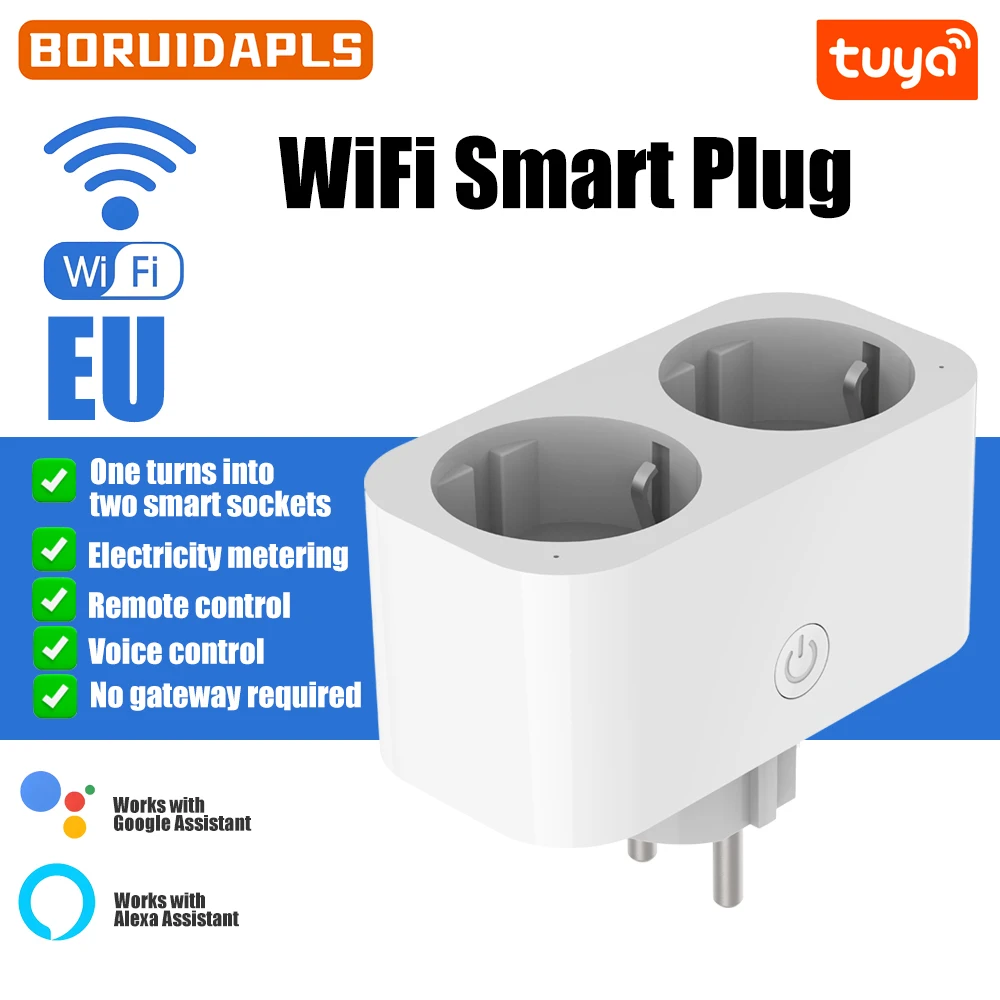 BORUIDAPLS WiFiスマートソケット EU/KRプ - Timer Dual Outlet のレビューと価格