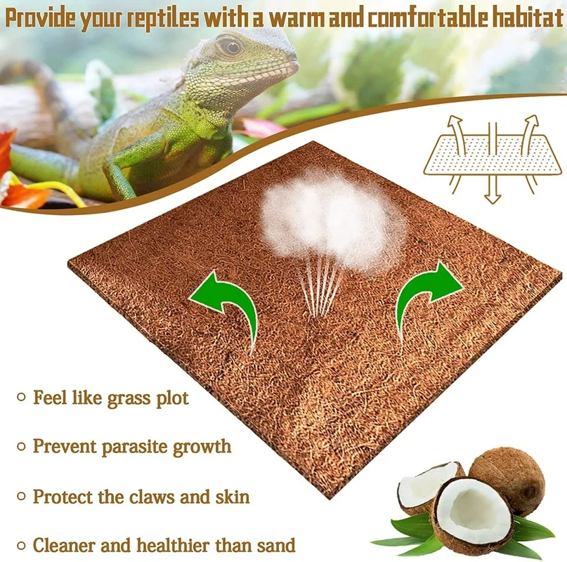 爬虫類用カーペット 天然ココナッツ繊維 コイアマット ペット - Substrate Coconut Fiber のレビューと価格