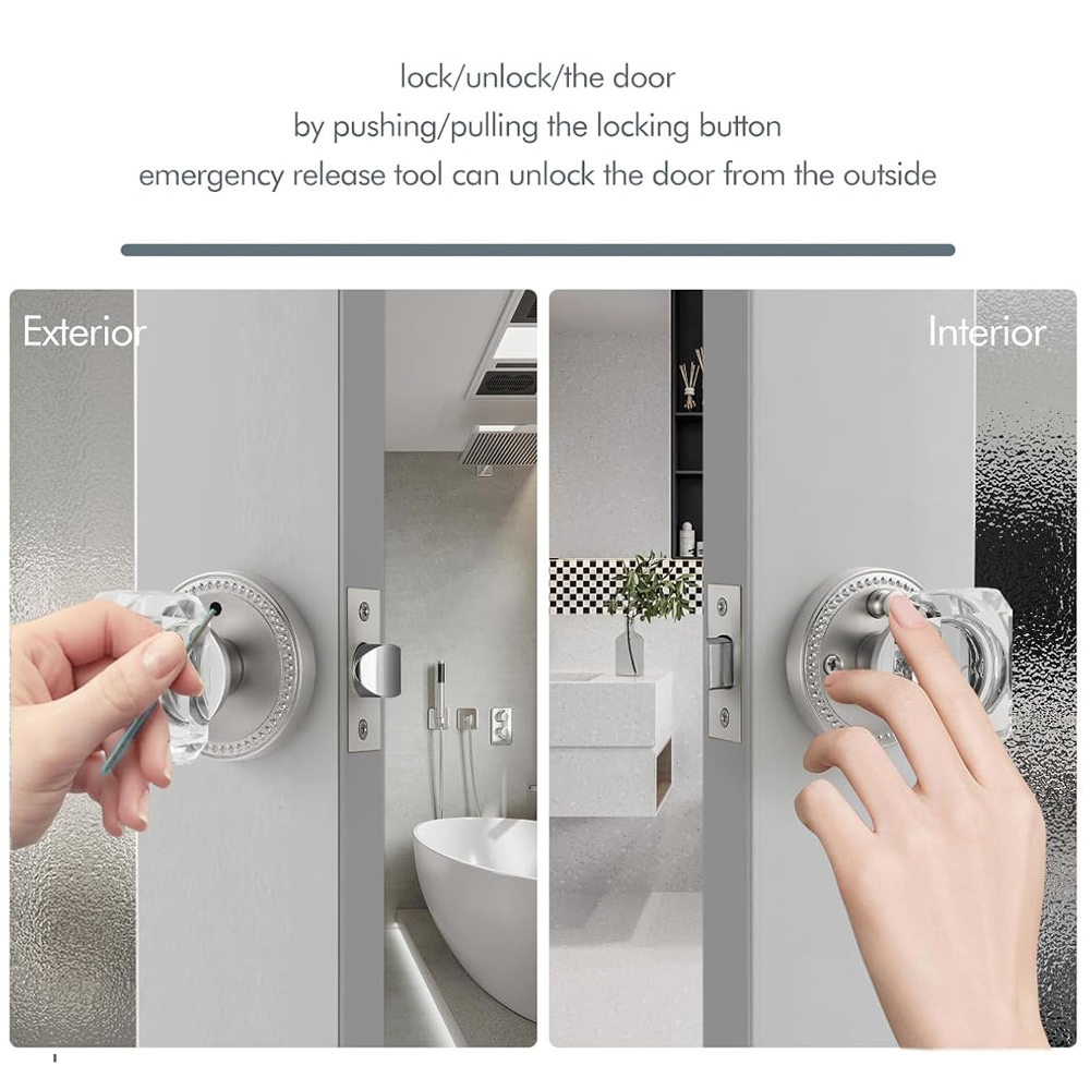 ブラッシュドクリスタル製ドアハンドル、プライベートベッドルー - Glass Door Hinge のレビューと価格